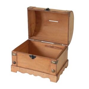 HMF 6414-51 Spardose Holzkiste Schloss 23 x 18 x 20 cm Groß Namibia