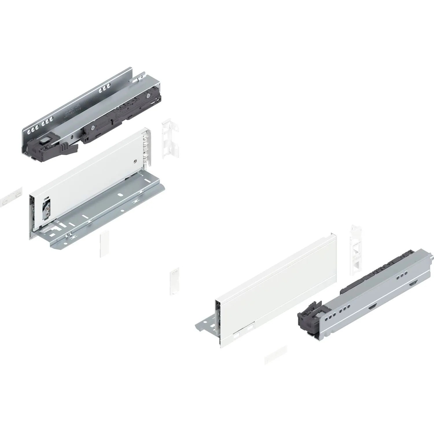 Blum Legrabox Pure Set Höhe M Tip-On Vollauszug 270 mm 40 kg Seidenweiß 1 Paar