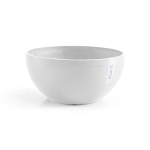Ecopots Brussels Pflanztopf, weiß, 30x14 cm. Runde Pflanzschale für Innen- und Außenbereich.