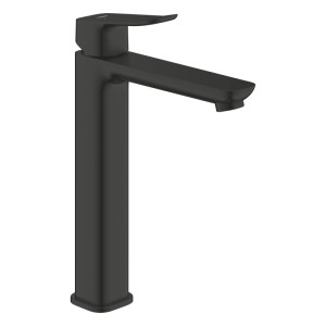 Grohe Einhand-Waschtischarmatur Dice XL-Size in Mattschwarz für freistehende Waschbecken. Hoher, eckiger Auslauf.