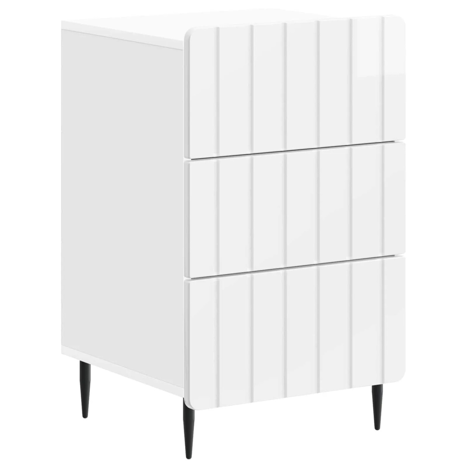 vidaXL Nachttisch Hochglanz Weiß 43 x 41 x 68 cm Holzwerkstoff 894329