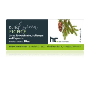 Höfer Chemie Duftöl Fichte, 10ml für Duftlampe & Potpourri. Natürlicher Fichtenduft für Ihr Zuhause.