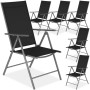 Tectake Gartenstuhl Marcellino Klappbar Wetterfest und Uv Beständig 6Er Set 65 x 54 5 x 107 5 cm Anthrazit