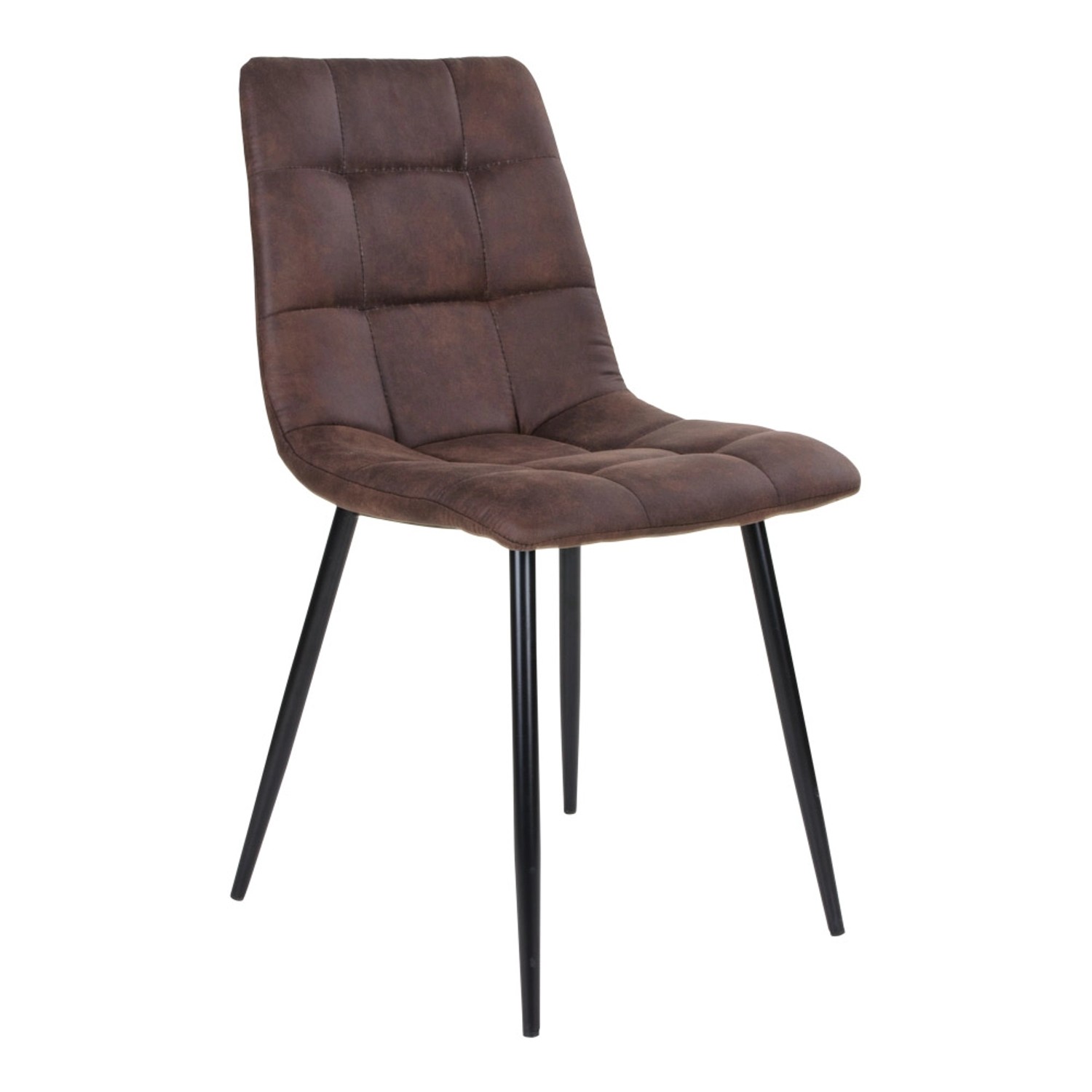ebuy24 Midde Esszimmerstuhl in DunkelBraun mit Schwarzen Beinen günstig online kaufen