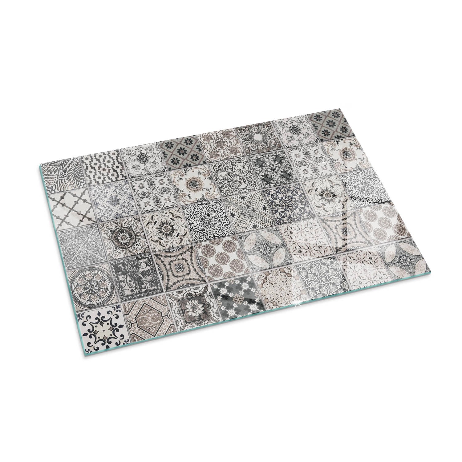 Tulup Glasplatte für Kamin Dekorative Fliesenmuster Glasplatte unter Kaminö günstig online kaufen