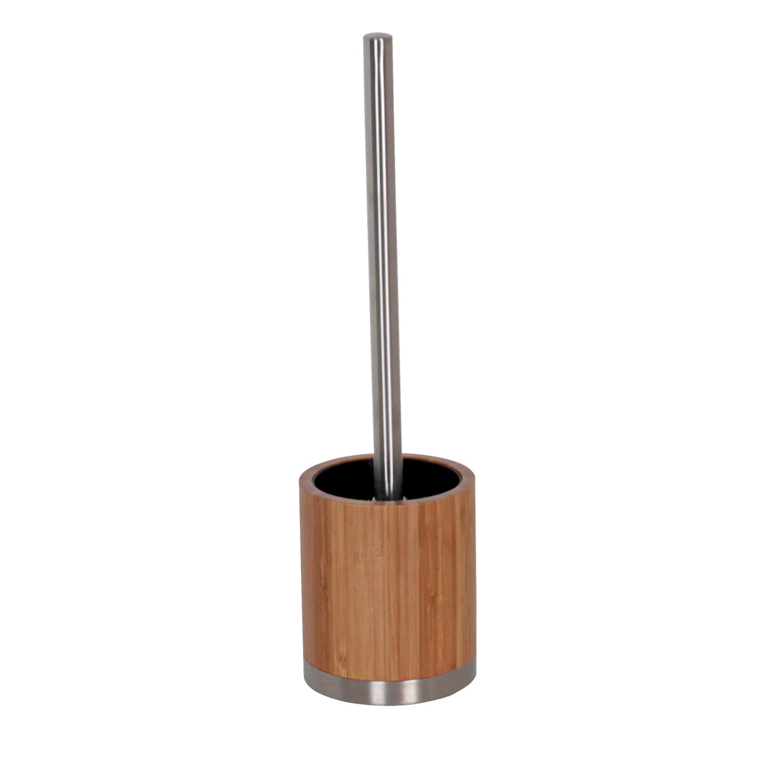 MSV WC-Garnitur Bambus Ø 8 cm x 37 cm Braun-Silber günstig online kaufen