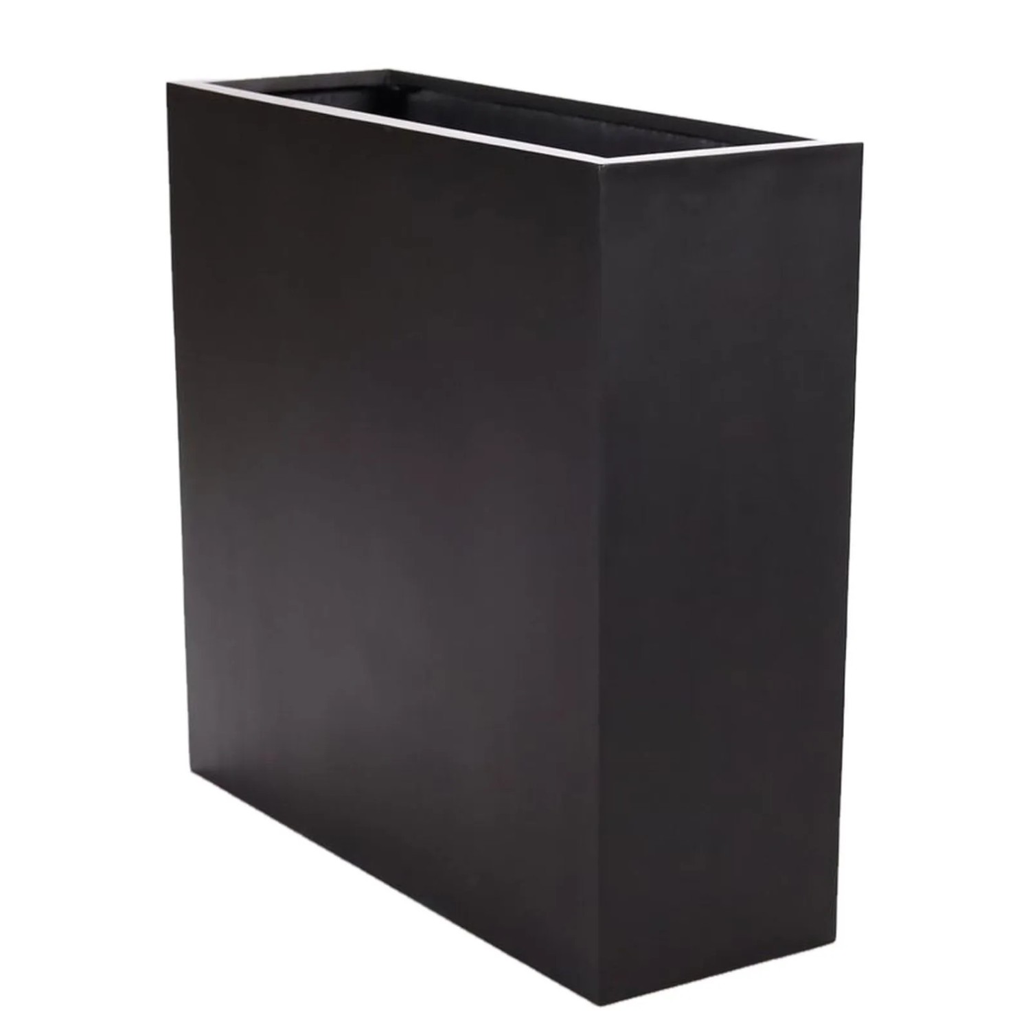 Elegant Einrichten Pflanzkübel Fiberglas Rechteckig 108x40x100cm Elegant-Schwarz-Matt