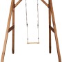 Axi Einzelschaukel aus braunem Holz mit Seilen, ideal für den Garten.