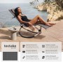 Tectake Sonnenliege Paulina Mit Textilene Ergonomisch  Atmungsaktiv  Widerstandsfähig und Faltbar  150 x 73 x 93 cm Grau_2