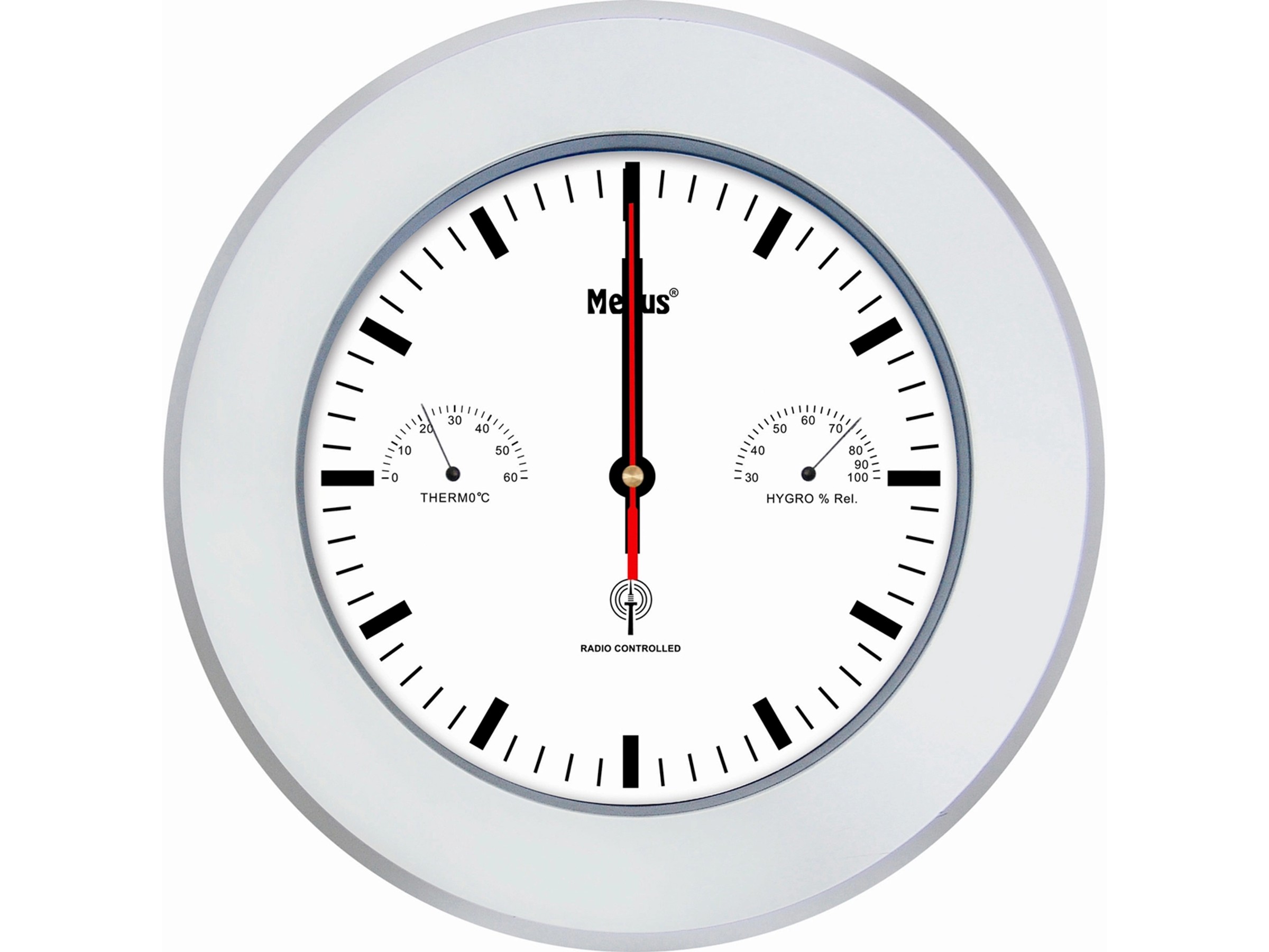 Wanduhr Mit Thermometer & Hygrometer – Ø 40 Cm, Für Innen & Außen, Braun