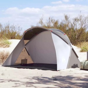vidaXL Strandzelt 2 Personen Grau Pop-Up Wasserdicht 4004160