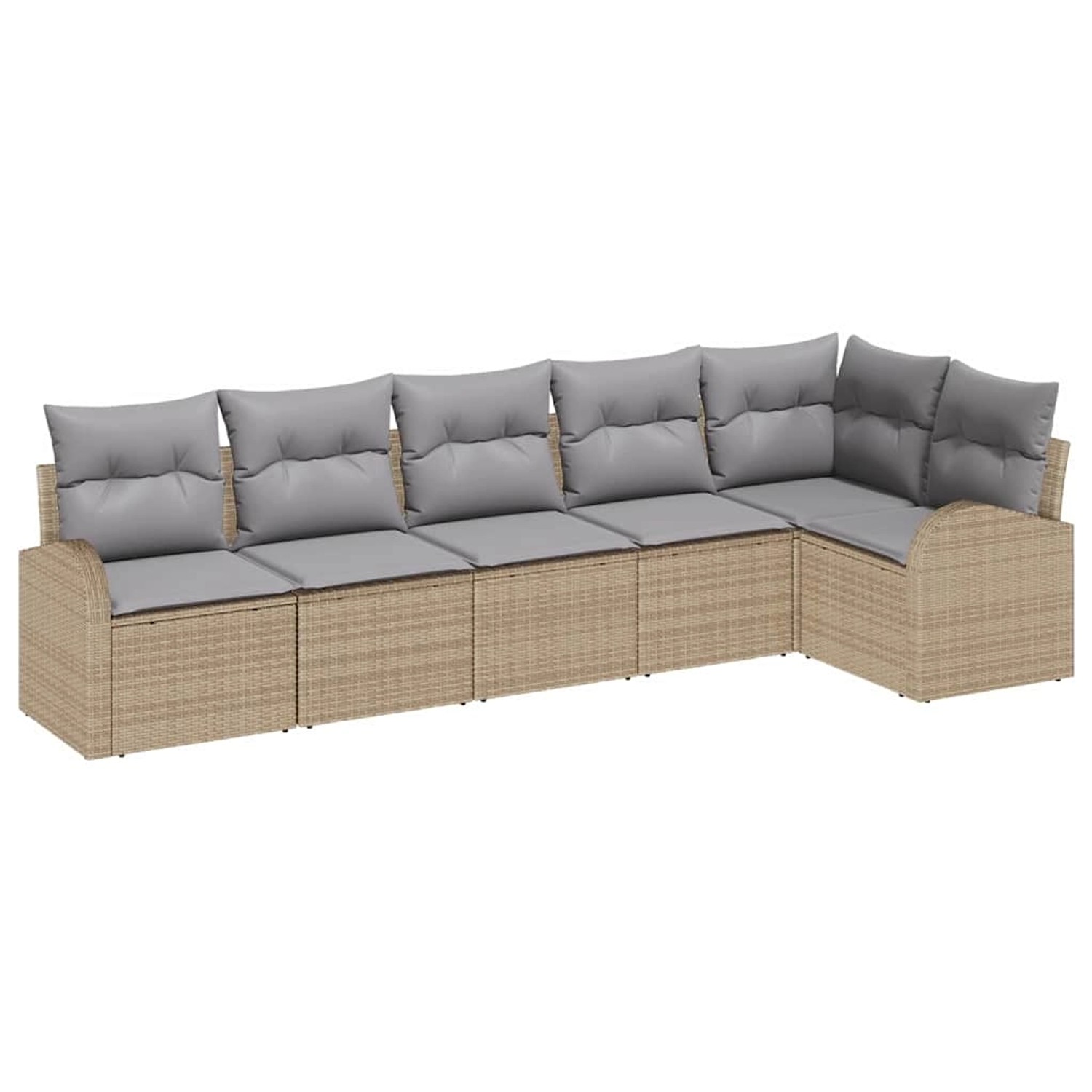 vidaXL 6-Teilige Garten Sofa Set mit Kissen Beige Poly Rattan 3346060 günstig online kaufen