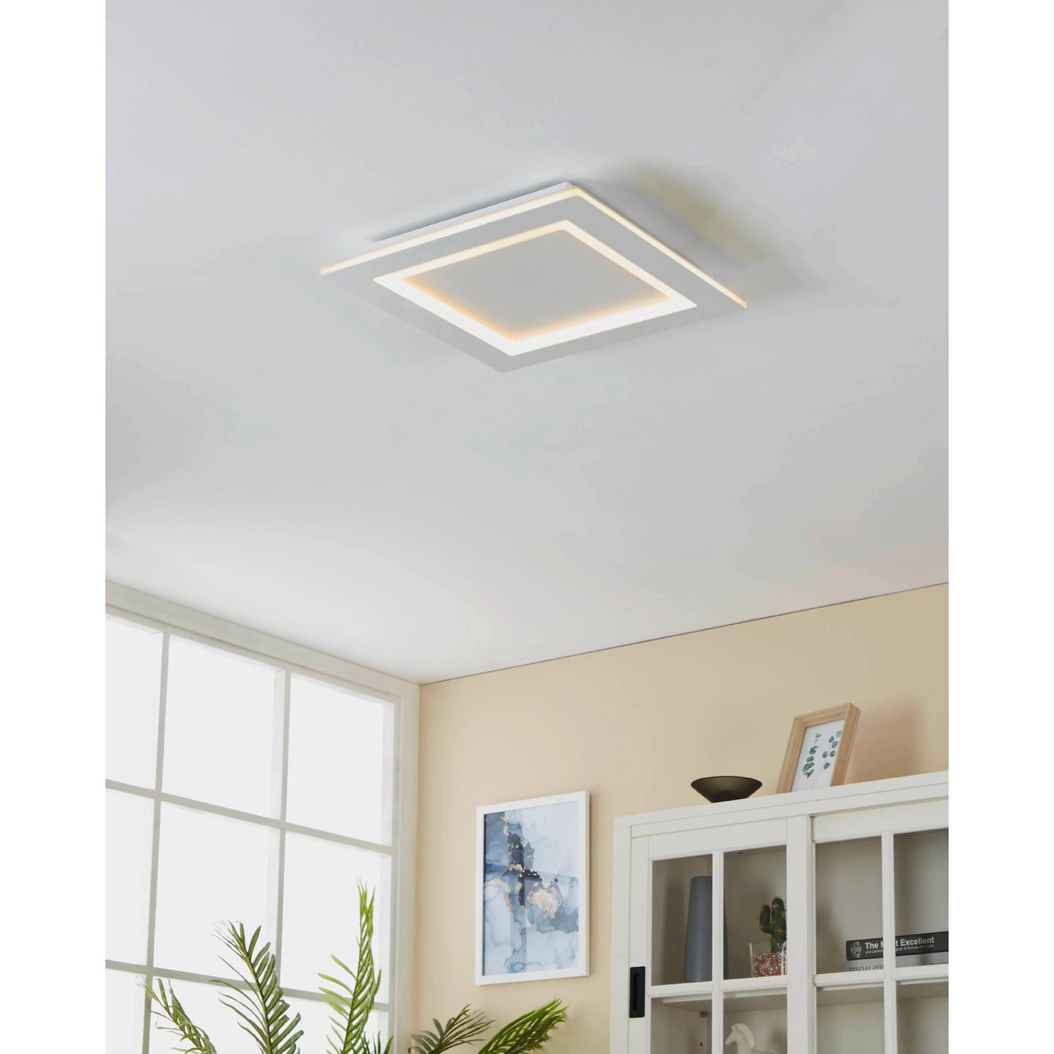 Eglo LED-Deckenleuchte Padrogiano-Z RGB 45 cm x 45 cm Weiß