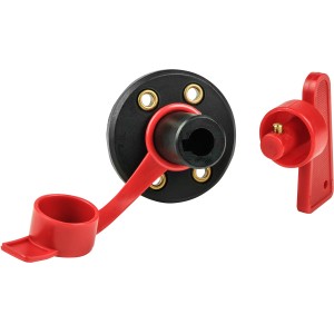 Calima Batterie-Trennschalter für Autoanhänger, rot/schwarz, mit Schlüssel.