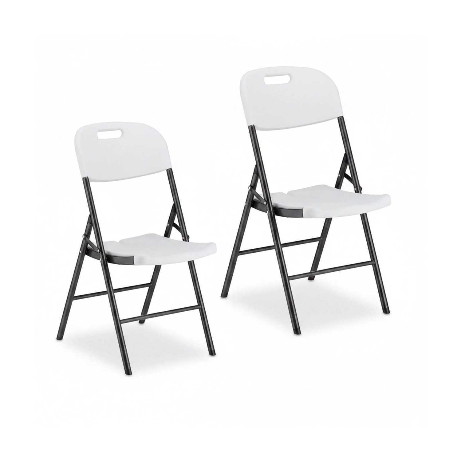 Relaxdays Klappstuhl 2er Set Kunststoff Stahl Weiß Wetterfest 87 cm x 45 cm x 52,5 cm