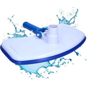 Amapool Pool-Bodensauger, schwere Ausführung, blau-weiß. Reinigungsbürste für Aufstellpools und Schwimmbecken.