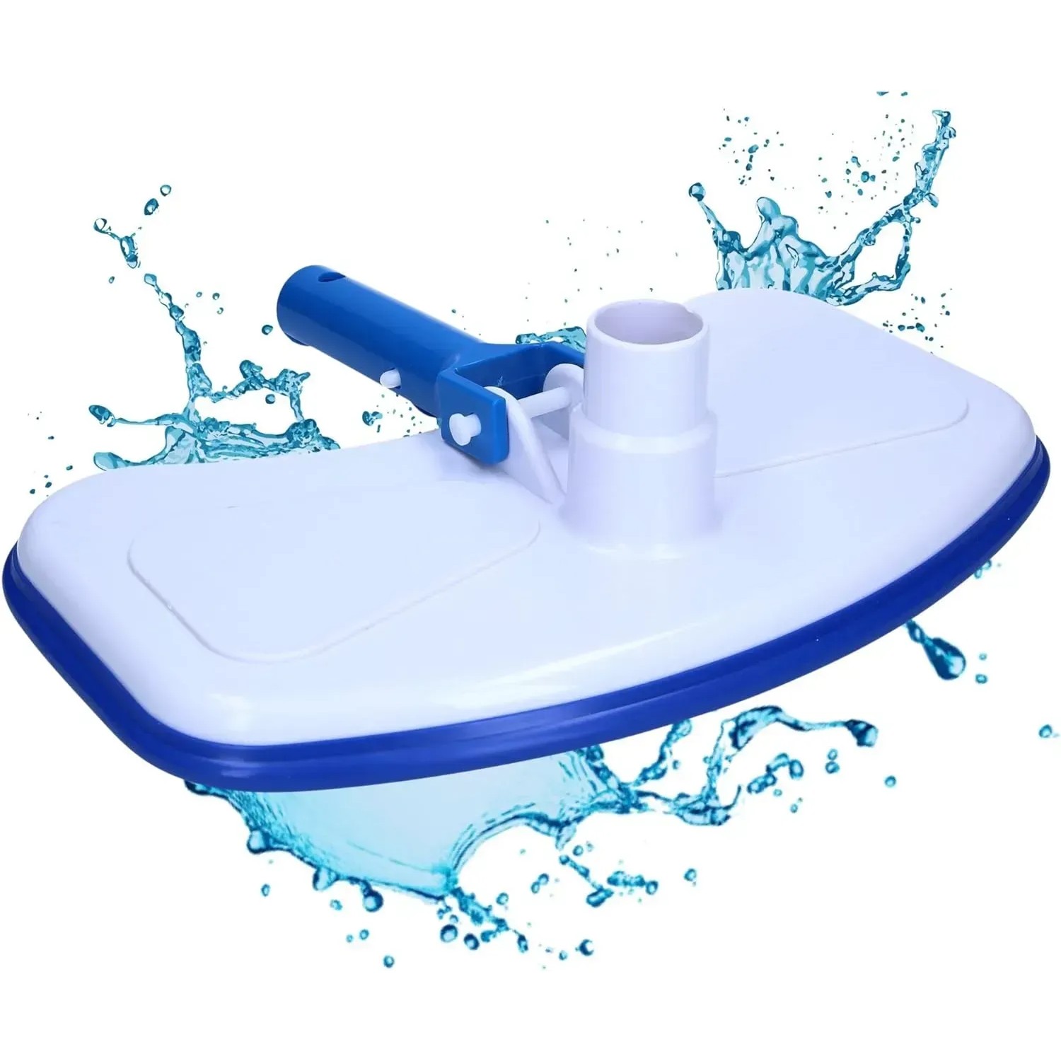 Amapool Pool-Bodensauger, schwere Ausführung, blau-weiß. Reinigungsbürste für Aufstellpools und Schwimmbecken.