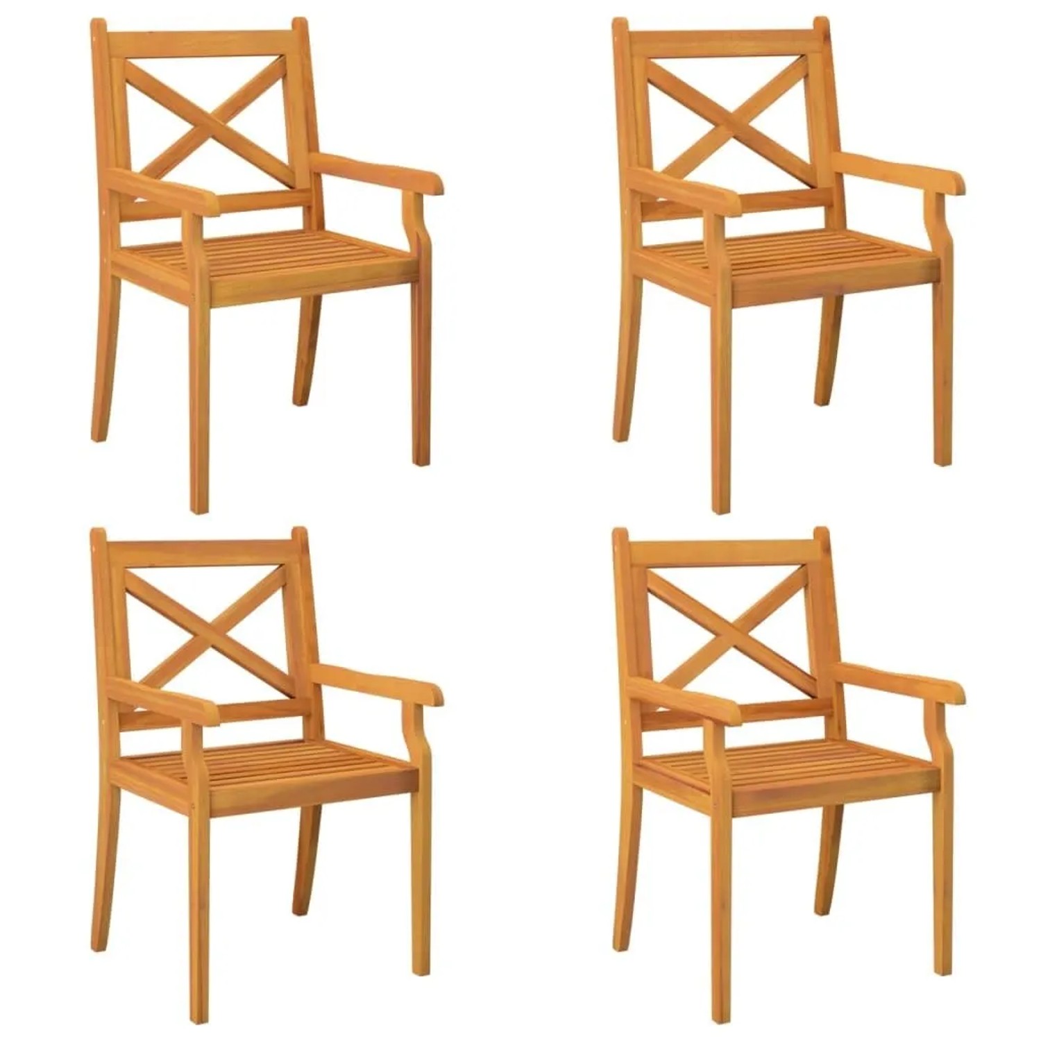 vidaXL Garten-Essstühle 4 Stk Massivholz Akazie 3098660