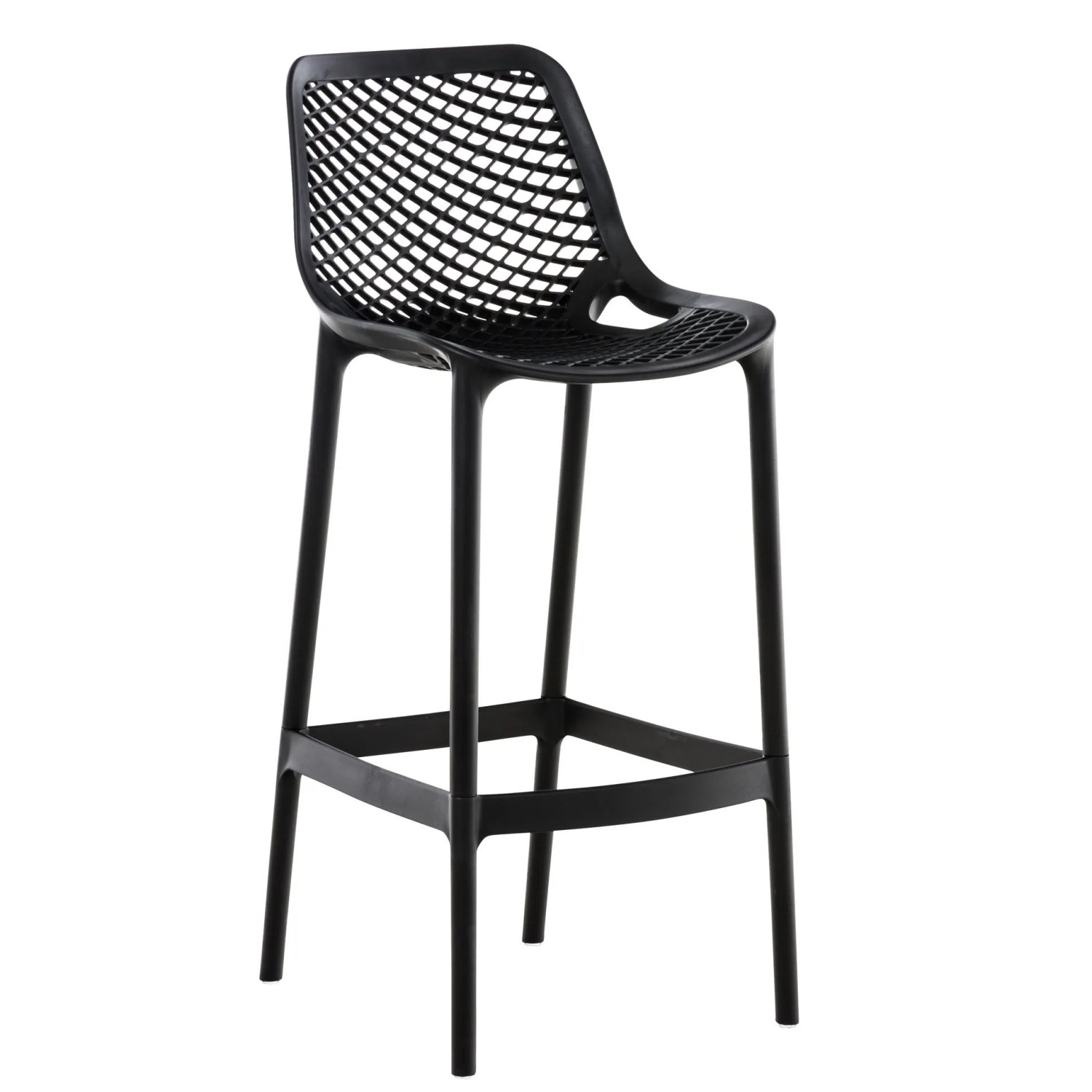 DELUKE Barhocker Modern Schwarz LORL Kunststoff 105x45x53cm Barhocker Mit Lehne Tresenhocker Barstuhl Thekenhocker
