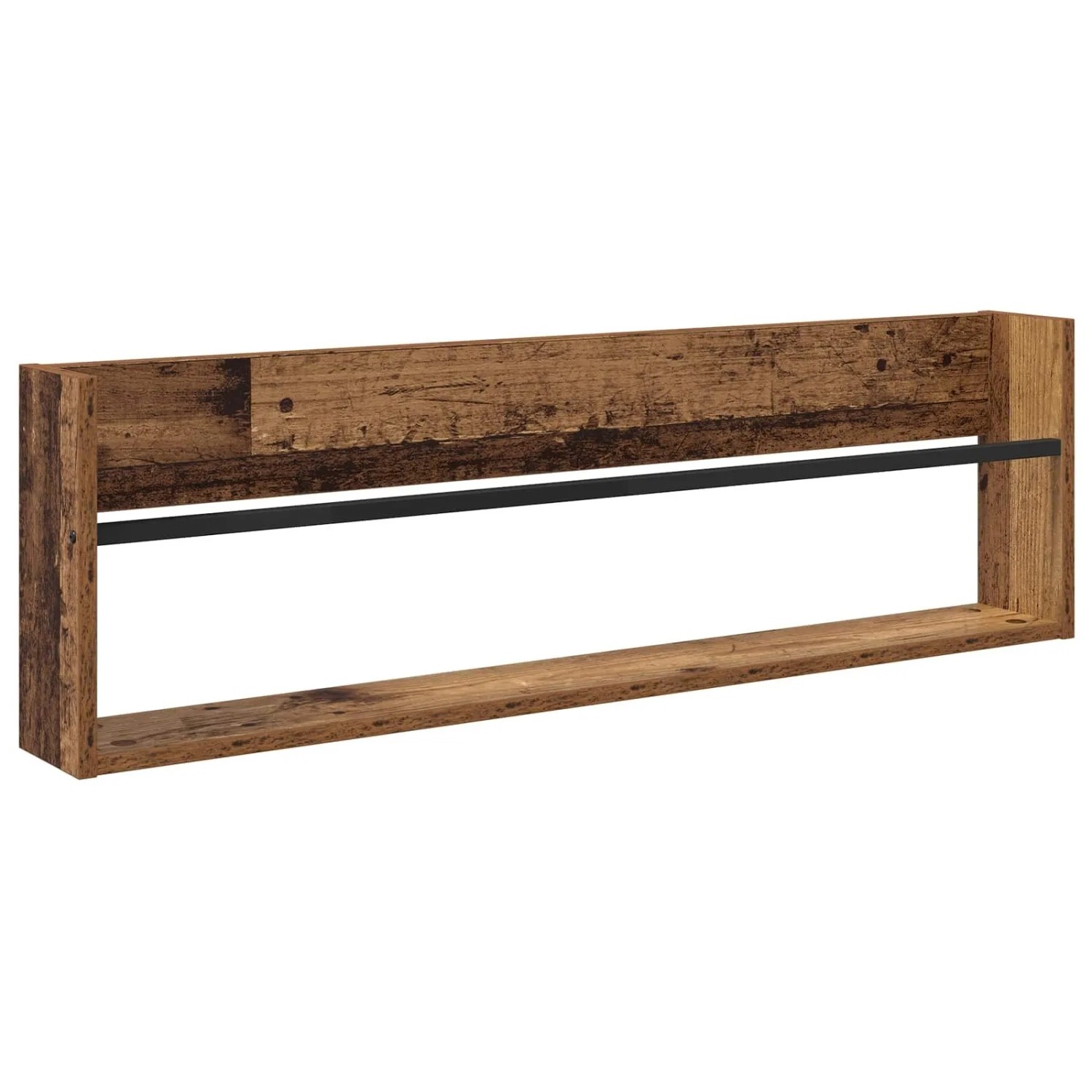 vidaXL Magazinregal mit Regal Altholz 100 x 12 x 30 cm Holzwerkstoff 890824