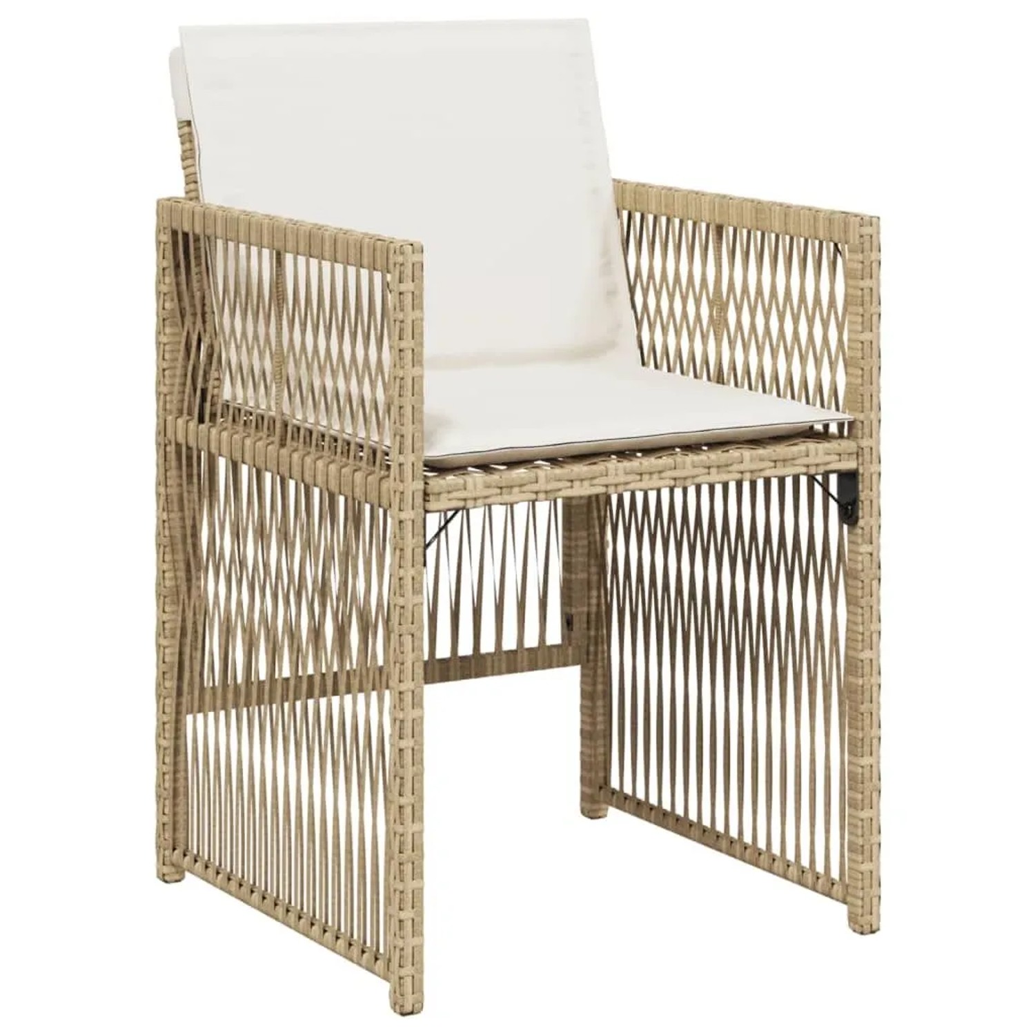 vidaXL Gartenstühle mit Kissen 4 Stk Beige Poly Rattan 364970 günstig online kaufen