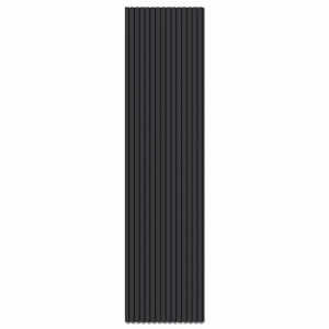 Schwarzes Denpanels Akustikpaneel RAW MDF, 240x60 cm, zur individuellen Gestaltung und Schallabsorption.