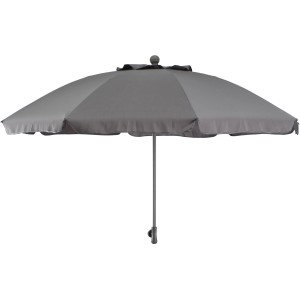 Grauer Siena Garden Marktschirm, Ø 200 cm, mit Push-Up Mechanik für einfache Bedienung.