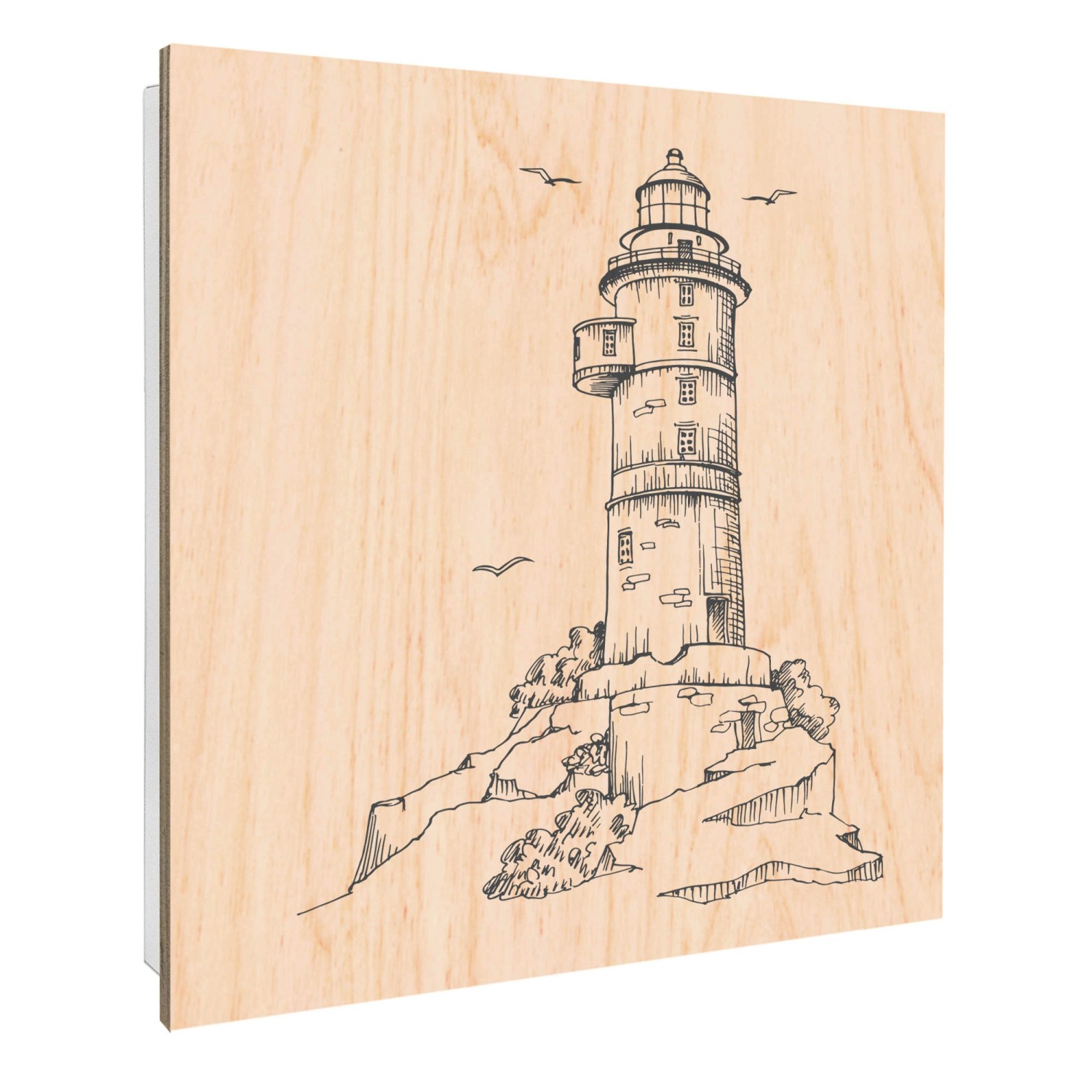 Banjado Großer Schlüsselbox Holz 30x30cm Weiß Scharnier Rechts 50 Haken Sch günstig online kaufen