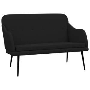 Schwarze vidaXL Sitzbank (110x76x80 cm) aus Stoff mit Metallgestell.