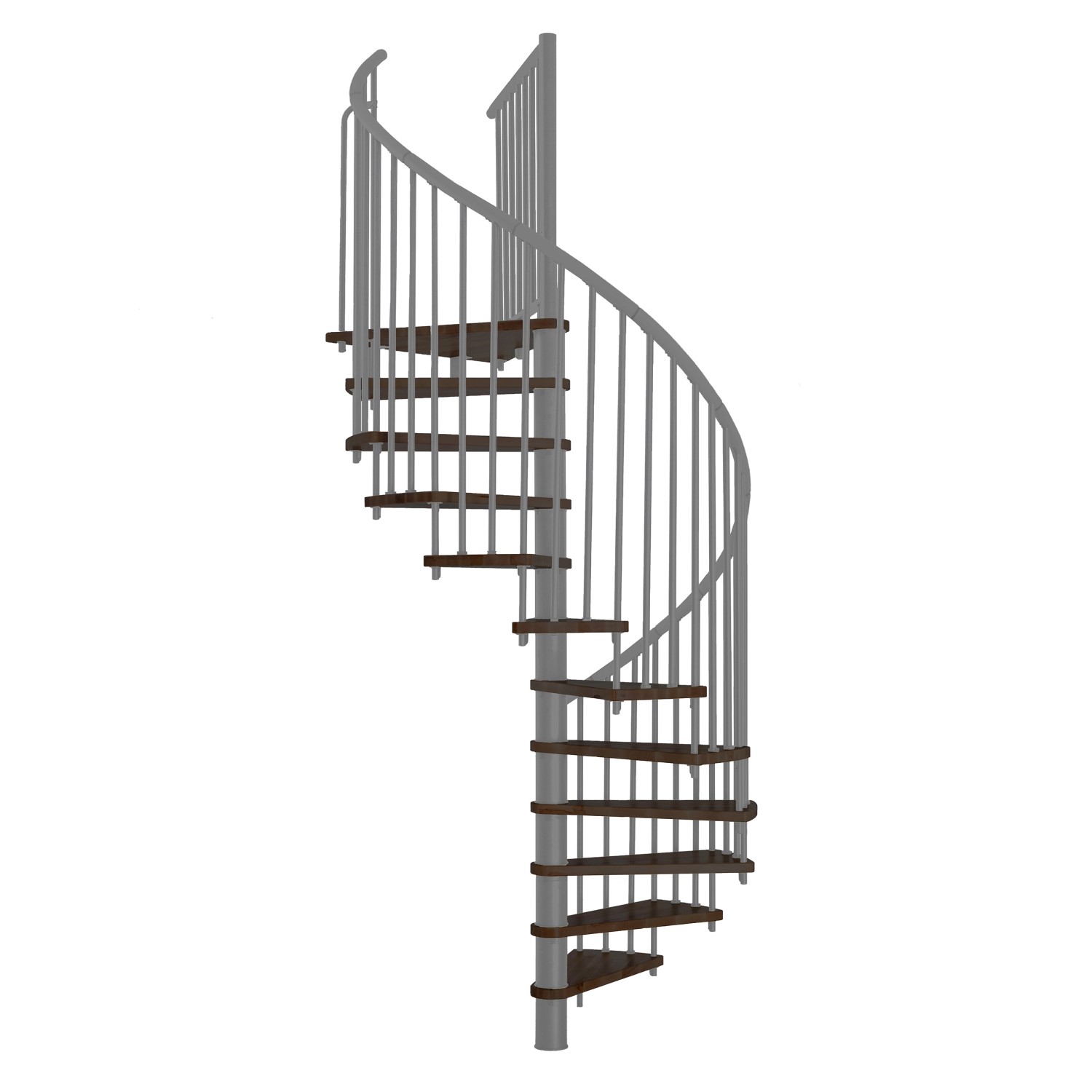 Minka Spindeltreppe Spiral Effect Ø 120 cm Walnuss-Grau günstig online kaufen
