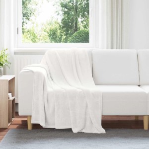 vidaXL Überwurfdecke Weiß 130 x 150 cm Fleece 42016781