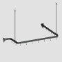 Flexible, schwarze Euroshowers Duschvorhangstange (300 cm) mit Decken- und Wandhalterung.