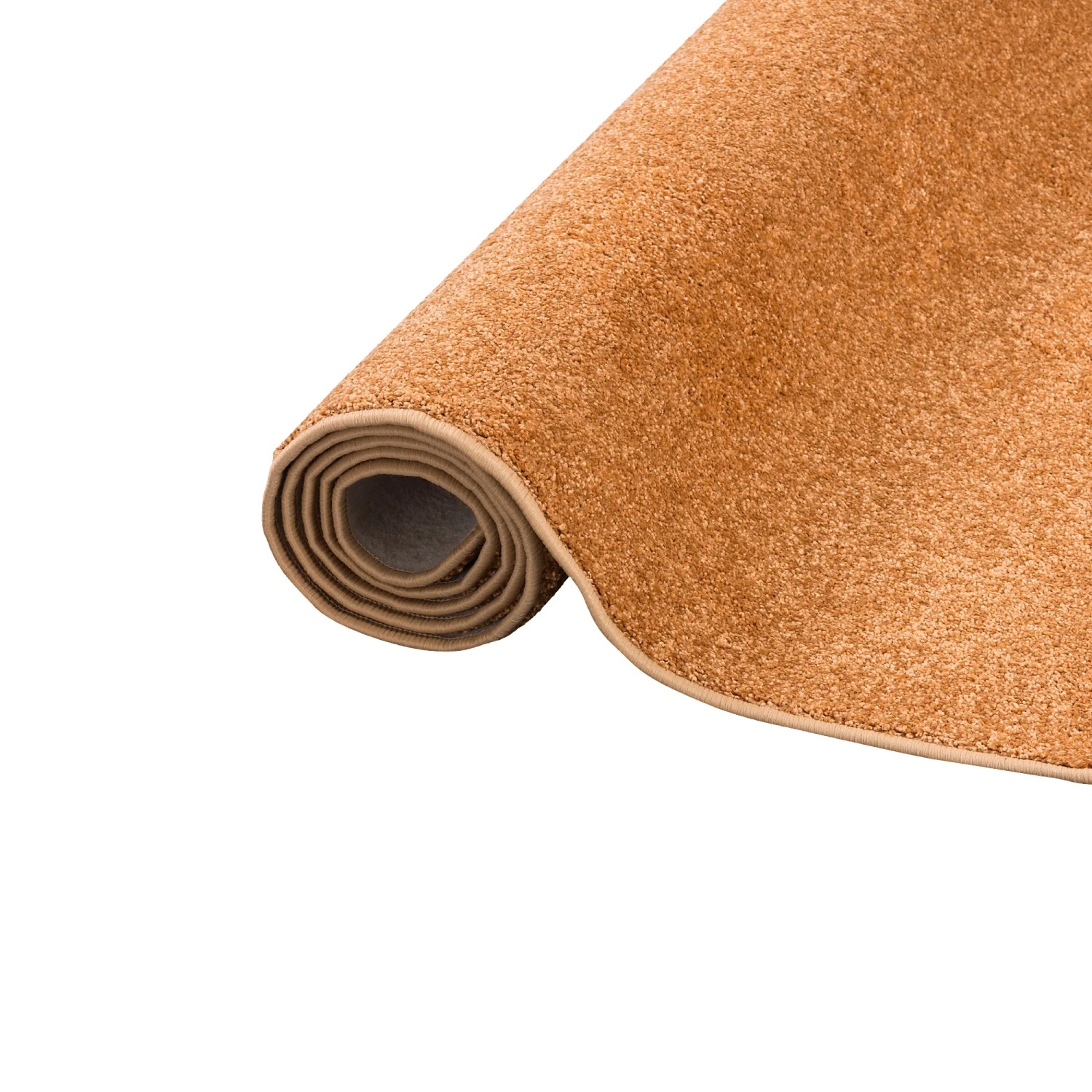 Gerollter, terrakottafarbener Snapstyle Hochflor Velours Teppich Luna, 200x250cm.