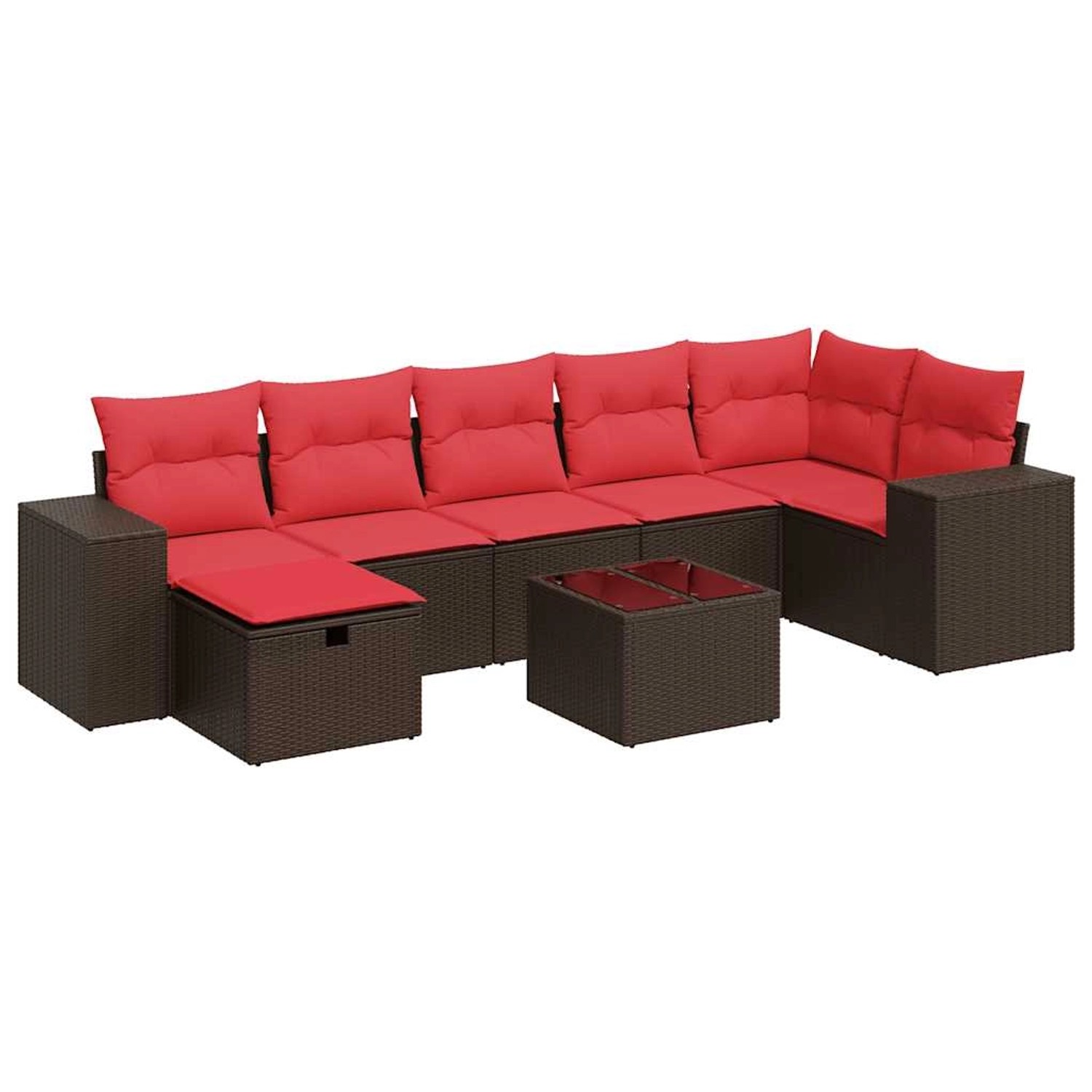 vidaXL 8-Tlg Garten-Sofagarnitur mit Kissen Braun Poly Rattan 3325720 günstig online kaufen