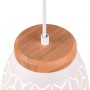 Weiße Reality Pendelleuchte Bidar mit Holzdetails, 1-flammig, für gemütliches Licht.