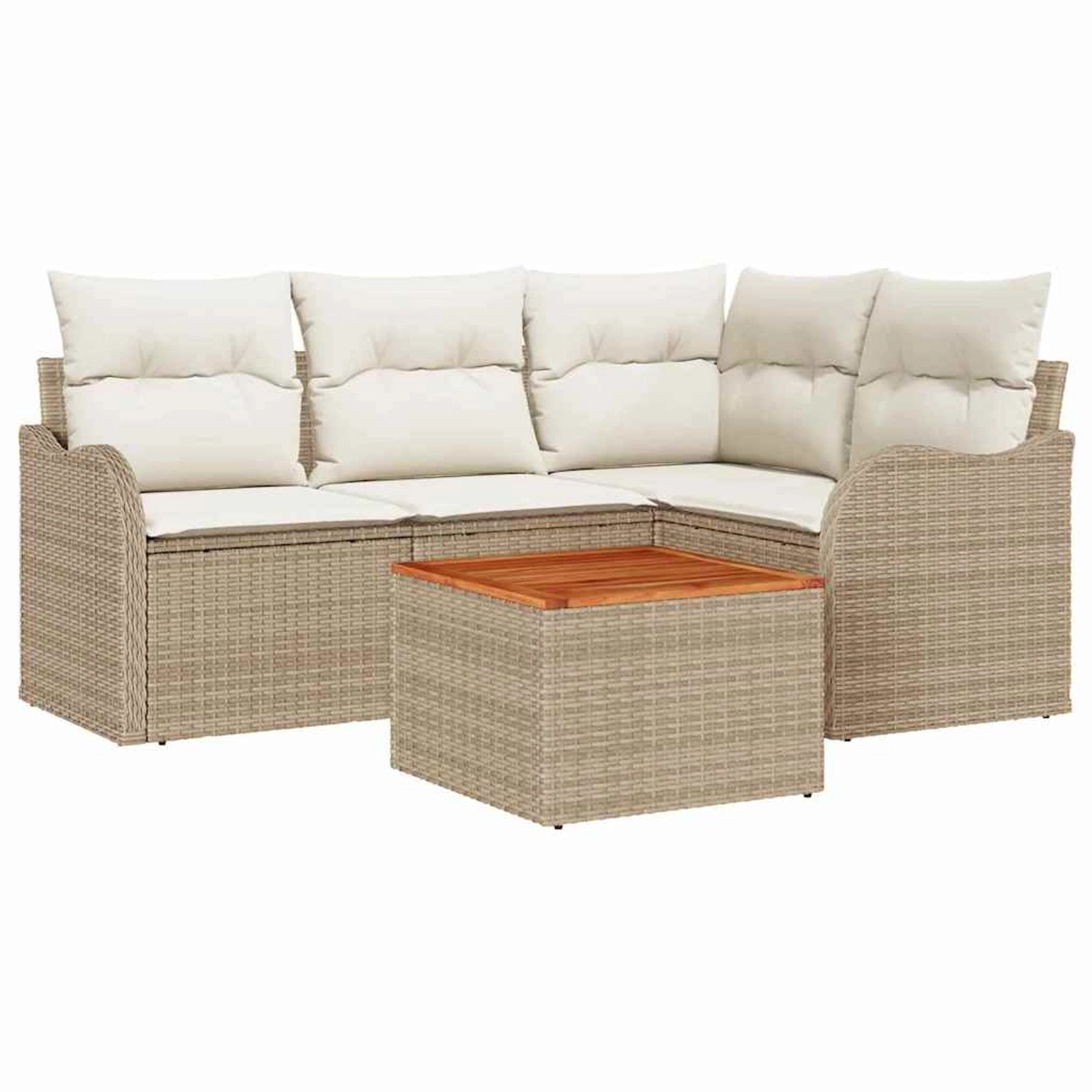 vidaXL Garten-Sofa-Set 5-Tlg Beige Weiß 3356118 günstig online kaufen