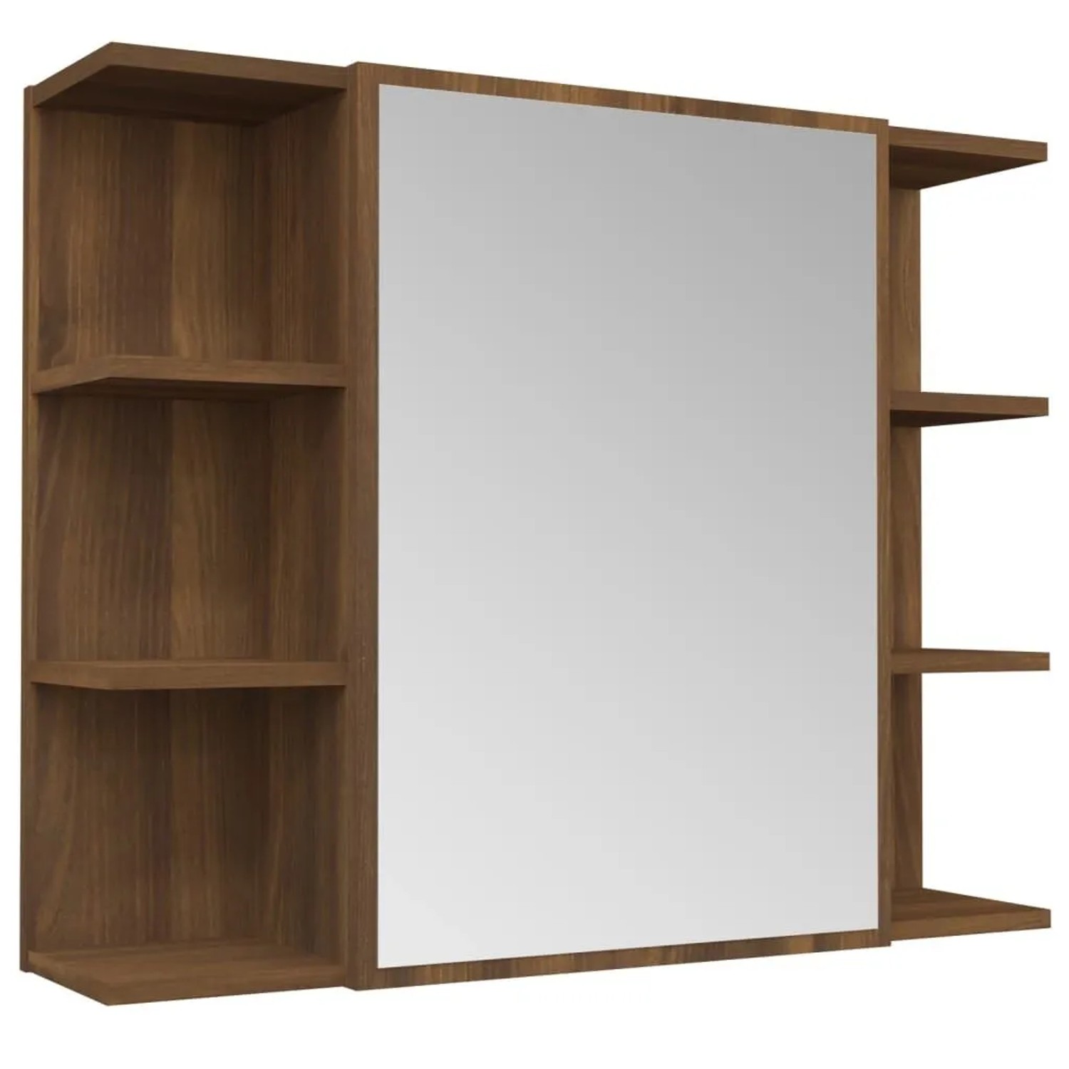 vidaXL Bad-Spiegelschrank Braun Eiche-Optik 80x20,5x64cm Holzwerkstoff 815524