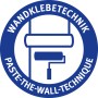 Symbol für Wandklebetechnik zur Verarbeitung von Erfurt Vlies-Rauhfaser Tapeten.