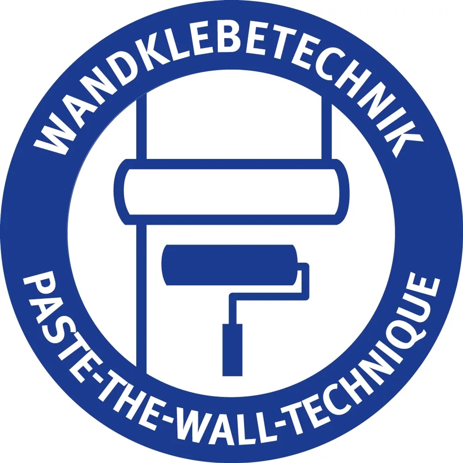 Symbol für Wandklebetechnik zur Verarbeitung von Erfurt Vlies-Rauhfaser Tapeten.