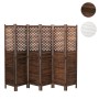 Brauner MCW Paravent A84, 6-teiliger Raumteiler aus Holz mit Ornamenten, 170x245cm.