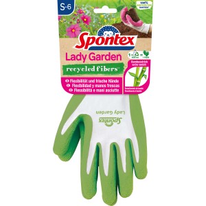 Spontex Lady Garden Handschuhe Gr. 6, sortiert. Gartenhandschuhe mit Bambus-Viskosefaser und Latexbeschichtung.