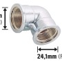 Verchromter Messing Gewinde-Winkel (Rp 3/4) 24,1 mm für Heizung und Sanitär.