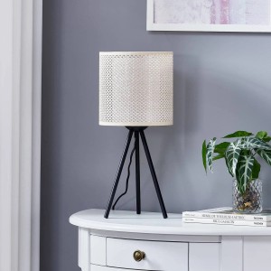 Lindby Tischlampe Soula 10012923 Landhaus Vintage Rustikal in Creme 1-flammig E27 Wohnzimmerleuchte