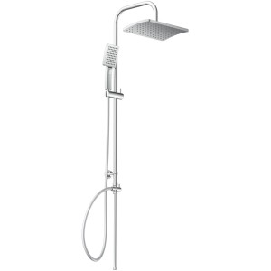 Schütte Duschsystem Mallorca mit Kopf- und Handbrause, Chrom-Optik.