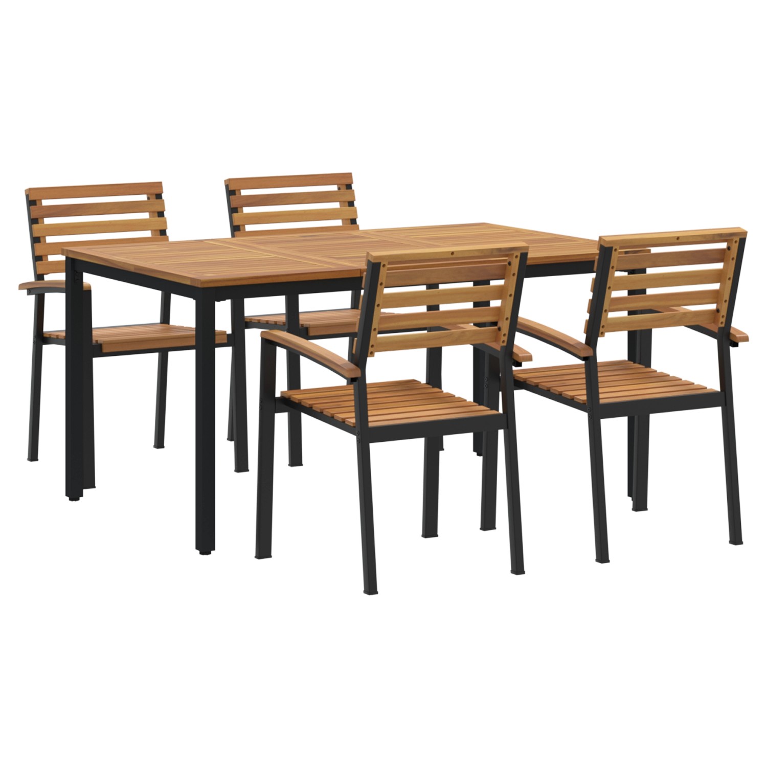 vidaXL 5-Teiliges Garten Essset aus Massivholz Akazie und Metall 3284399 günstig online kaufen