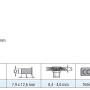 Technische Zeichnung Goebel Blindnietmutter M4 EPDM Messing, Abmessungen und Härtewert.