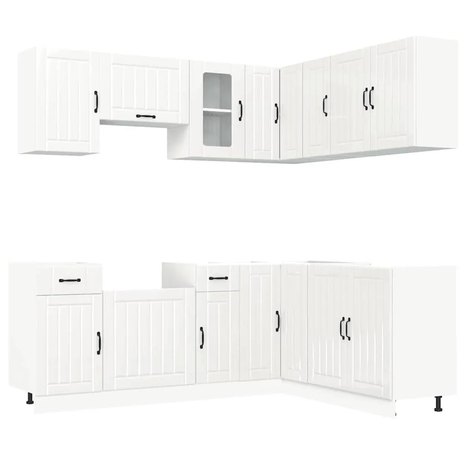 vidaXL 11 Tlg Küchenschrank-Set Kalmar Hochglanz-Weiß Holzwerkstoff 3314943 günstig online kaufen