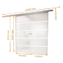 inova Glasschiebetür mit Blockstreifen, 1510x2035 mm, Komplettset mit Softclose und Griffmuschel.