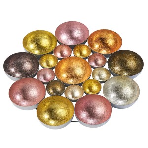 Kobolo Kerzenhalter Dekoschale BUBBLE aus Metall in Rosa, Silber, Gold und Braun.