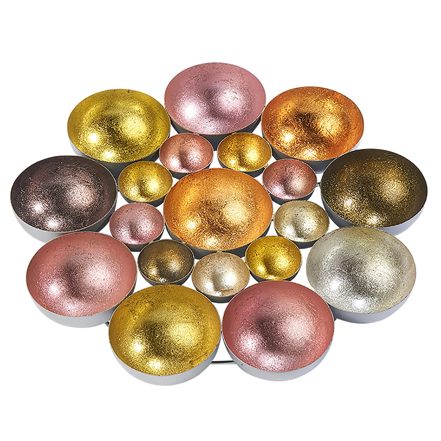 Kobolo Kerzenhalter Dekoschale BUBBLE Metall Rosa Silber Gold Braun günstig online kaufen